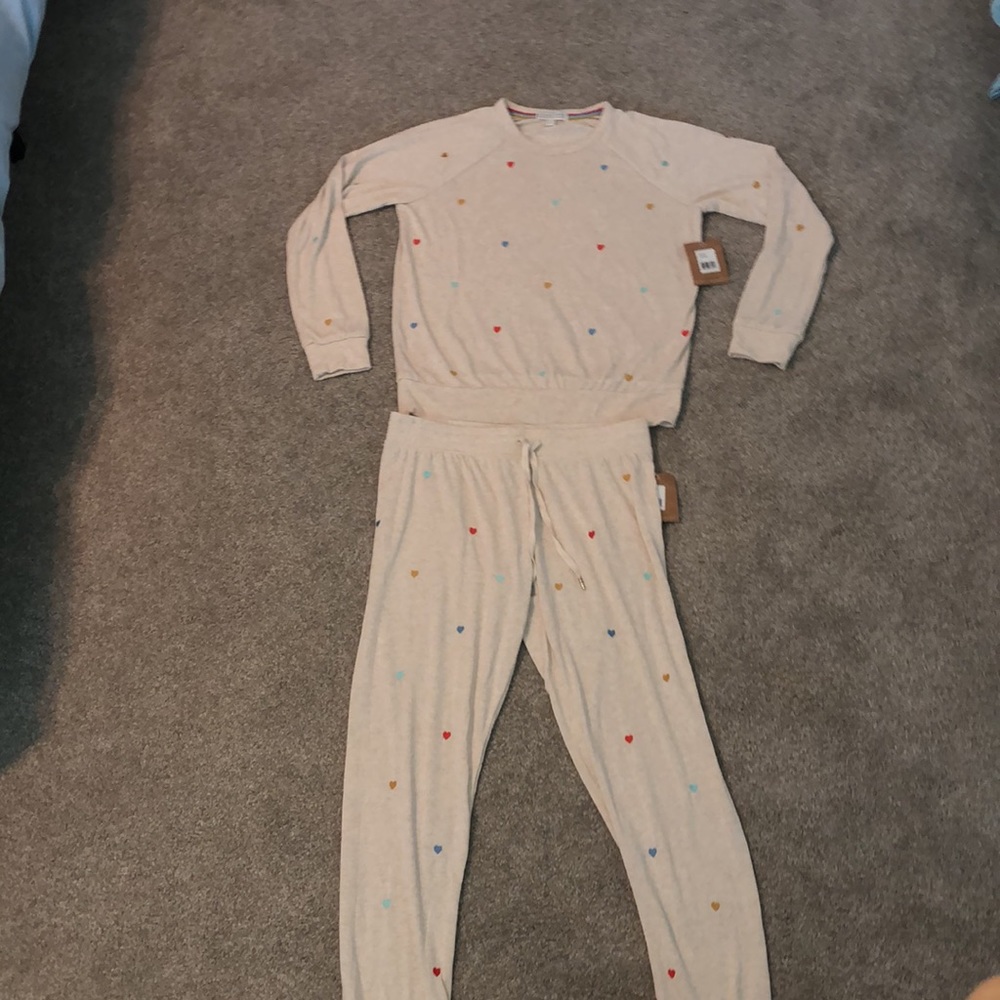 New with Tags PJ Salvage hearts PJ set